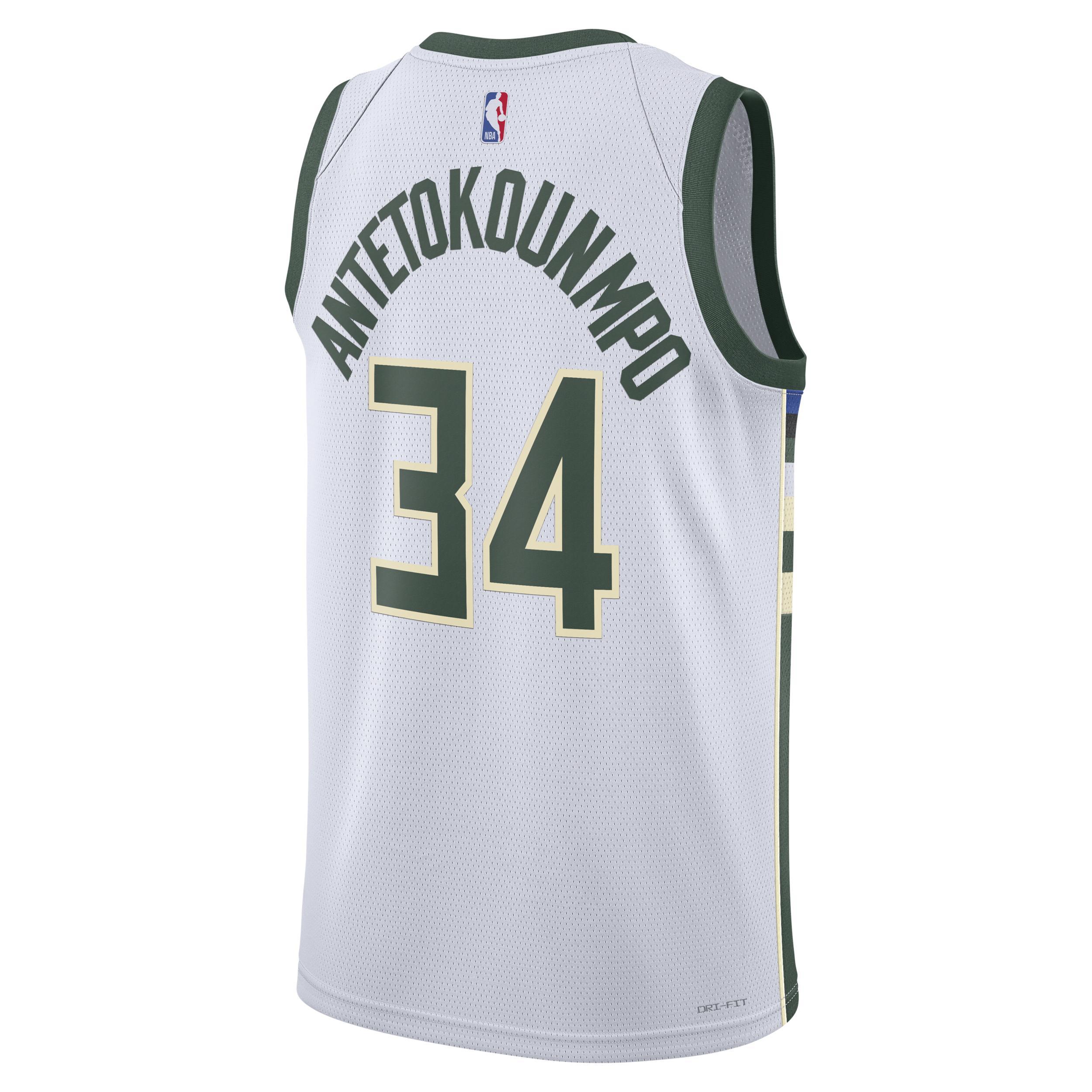 Mens and Womens Nike Giannis Antetokounmpo Milwaukee Bucks Swingman Jersey - White Product Image