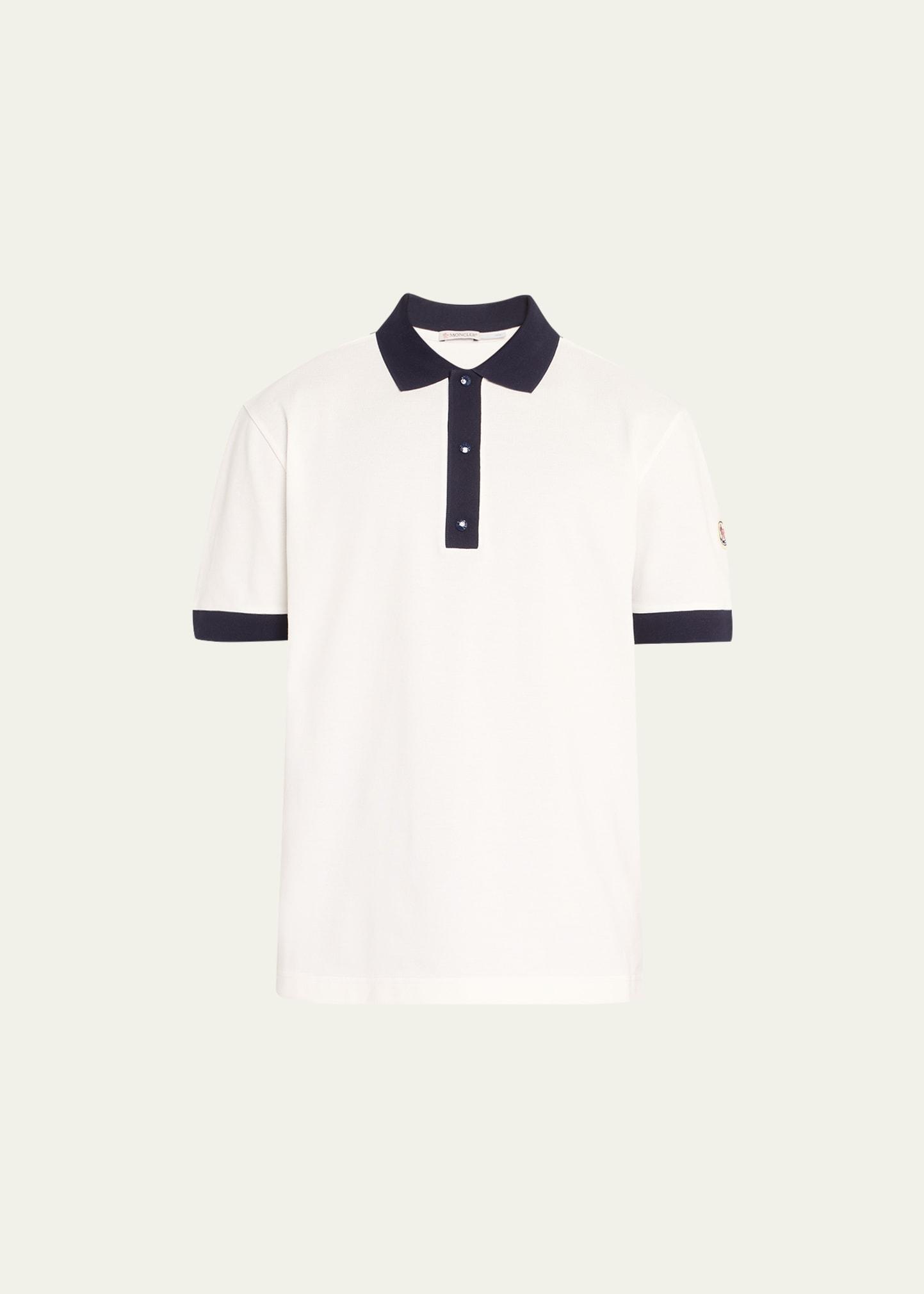 Mens Contrast-Trim Knit Polo Shirt Product Image