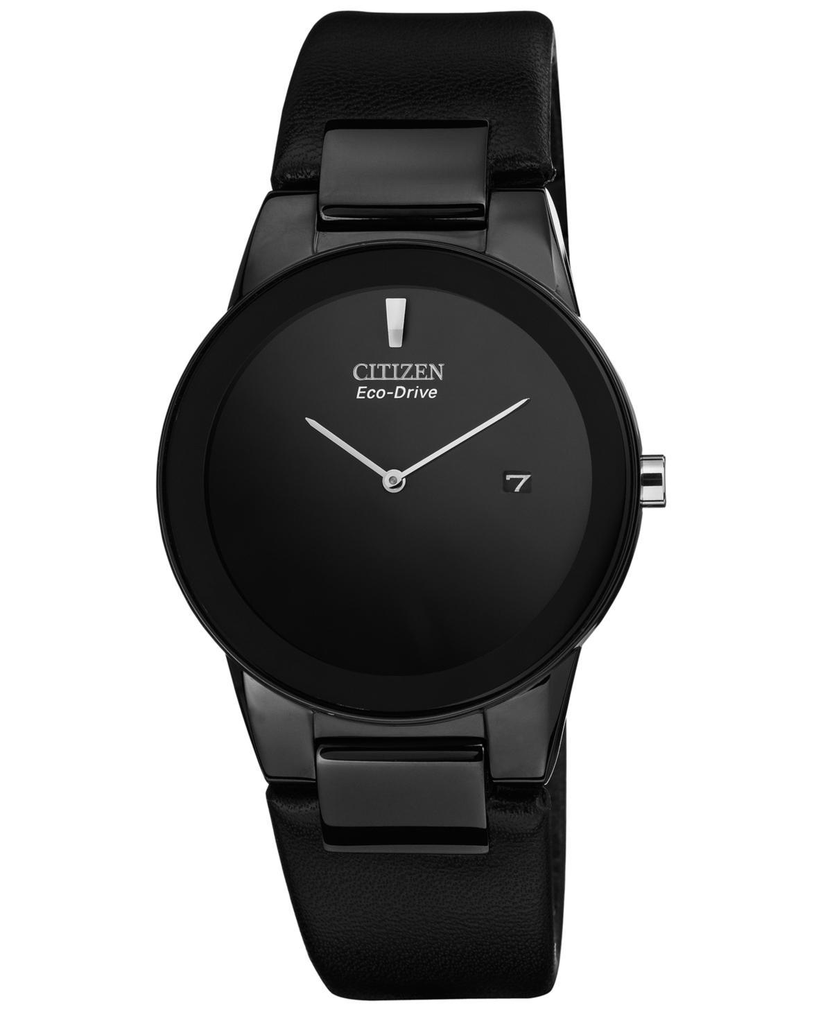 Citizen Eco-Drive Men's Axiom Black Leather Strap Watch Product Image