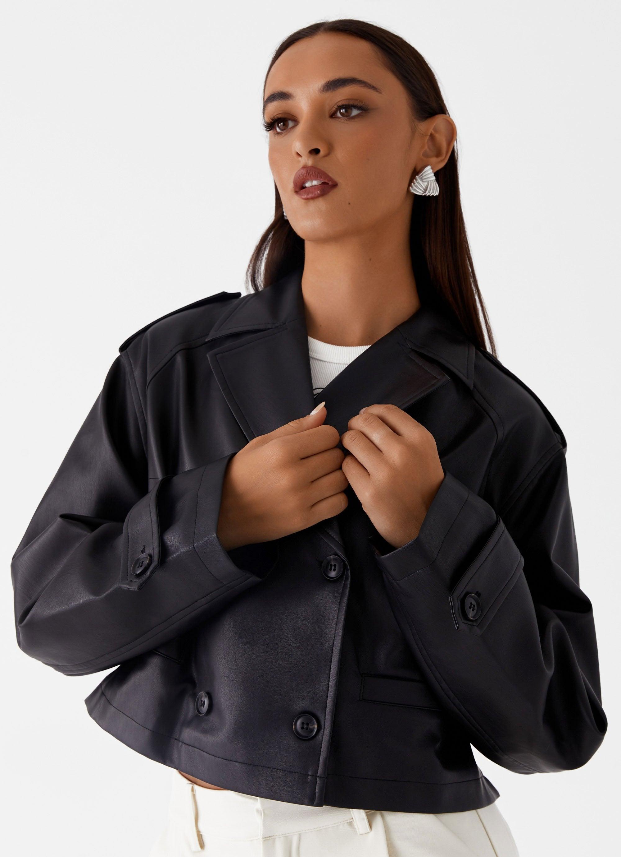 Bryson Cropped Jacket - Black Product Image