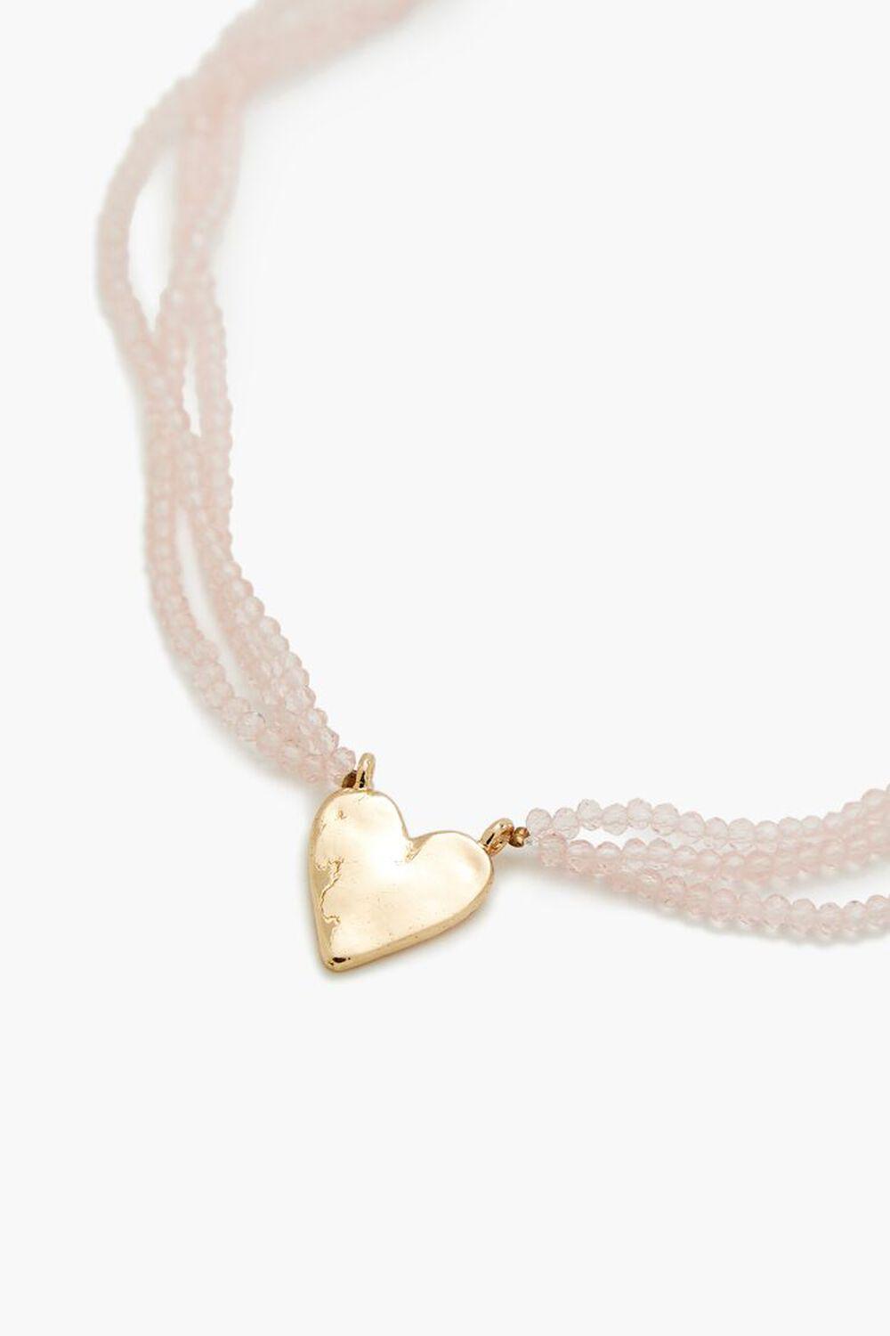 Beaded Layered Heart Necklace | Forever 21 Product Image