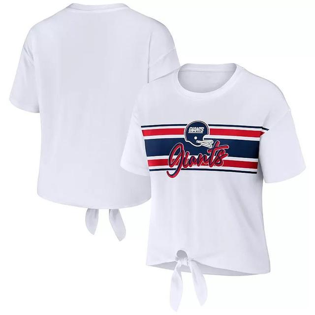 Womens WEAR by Erin Andrews New York Giants Front Tie Retro T-Shirt Product Image