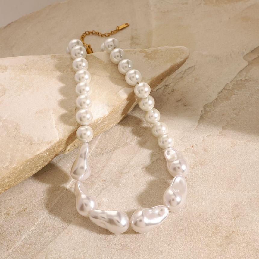 Faux Pearl Beaded Necklace Product Image