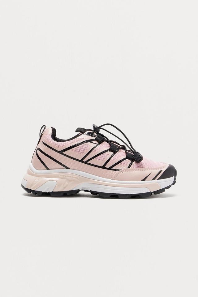 Geo Lace Up Sneakers - Pink/combo Product Image