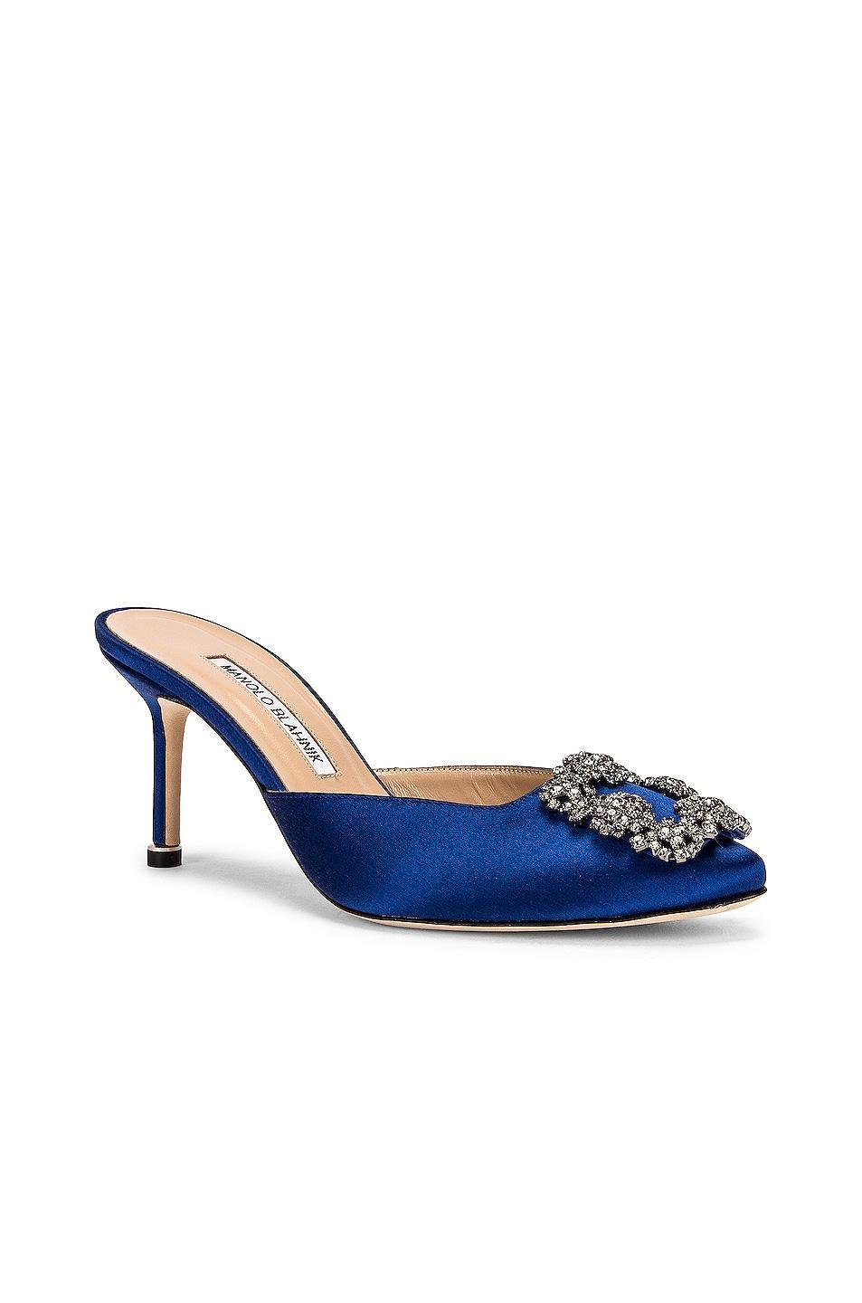 Manolo Blahnik Hangisimu 70 Mule in Royal Product Image