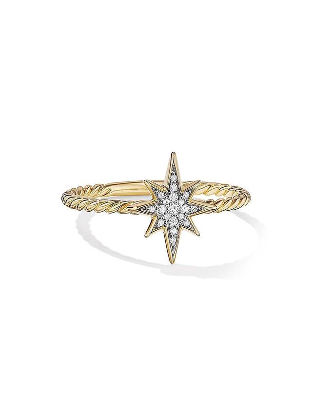 Womens Cable Collectibles North Star Stack Ring In 18K Yellow Gold With Pav Diamonds Product Image