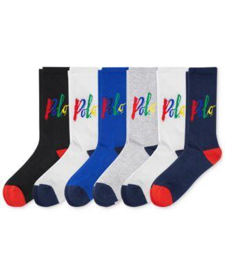 Polo Ralph Lauren Mens 6-Pk. Polo Swoosh Crew Socks, Created for Macys Product Image