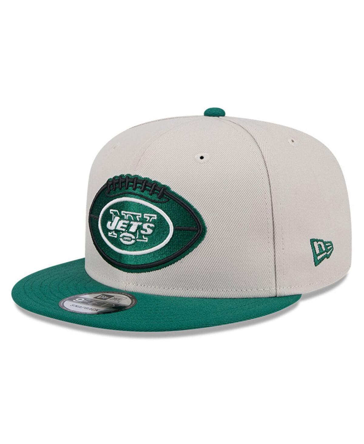 New Era Mens Stone New York Jets 2024 Sideline Historic 9FIFTY Snapback Hat - Stone, Green Product Image