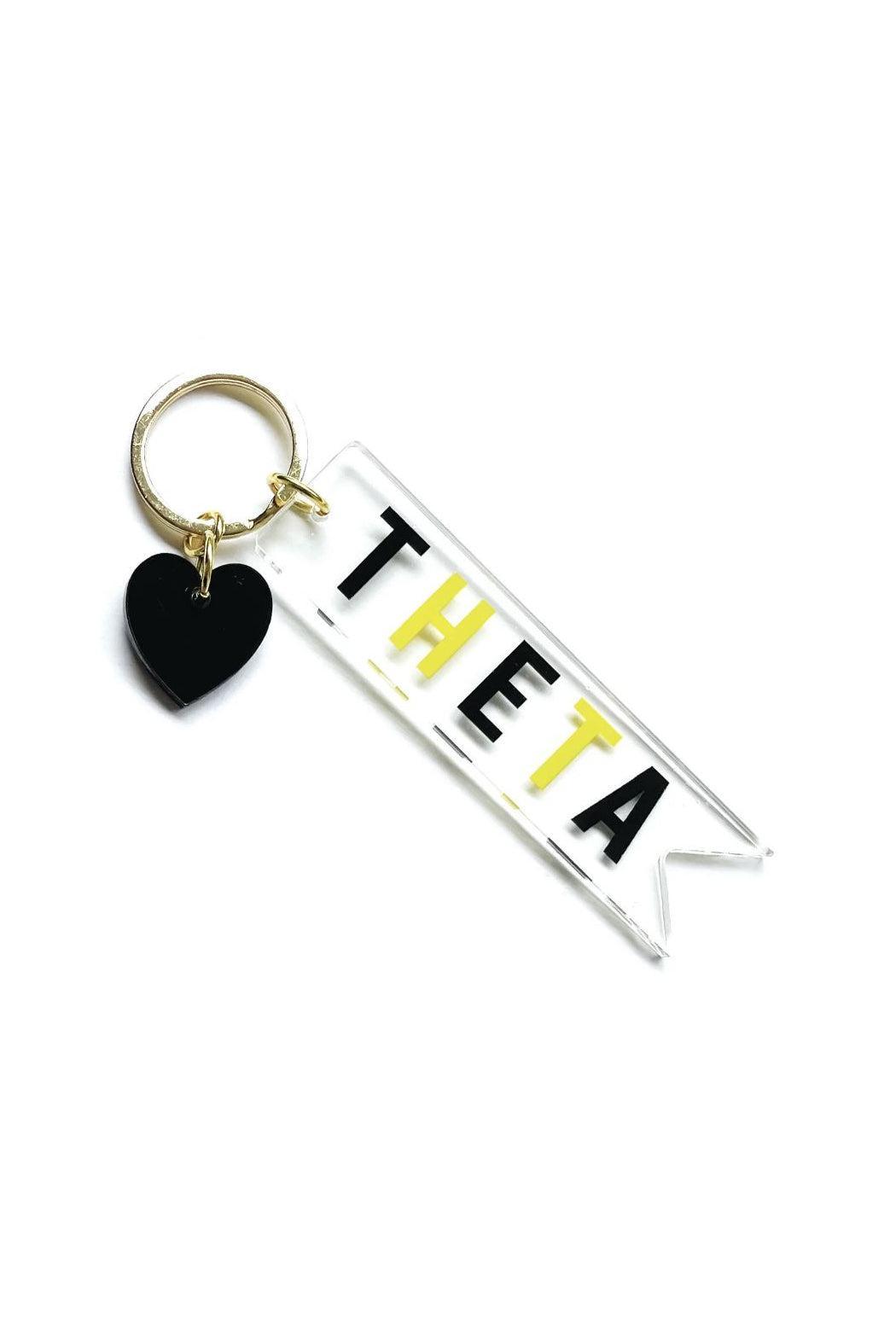 Sorority Acrylic Keychain with Heart Charm Female Product Image