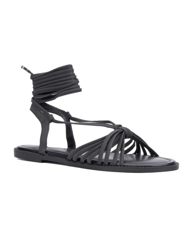 Fashion To Figure Womens Daria Strappy Flat Sandal - Wide Width Product Image