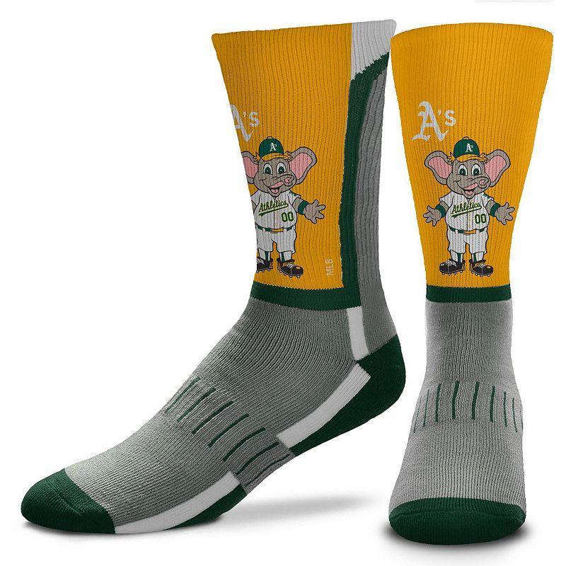 Youth Boys and Girls For Bare Feet Oakland Athletics Mascot Snoop V-Curve Crew Socks Product Image