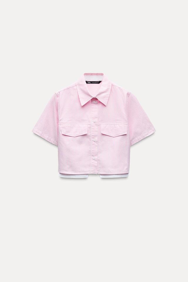 SHORT STRIPED OXFORD SHIRT Product Image