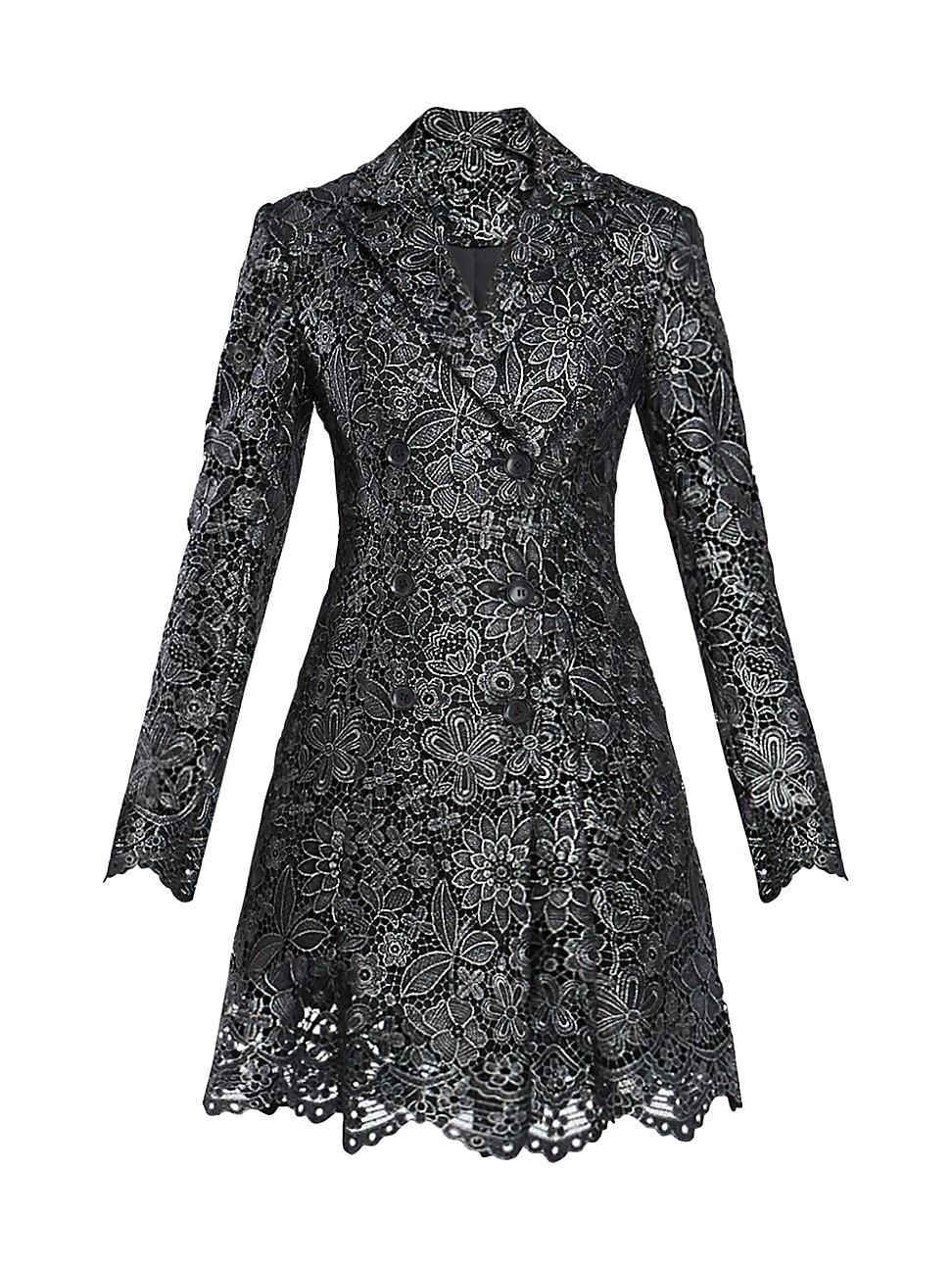 Womens Metallic Lace Blazer Dress Product Image