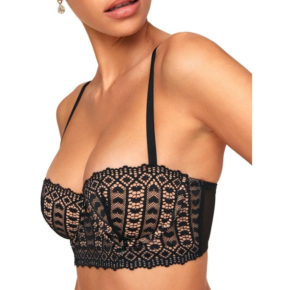 Adore Me Women's Nymphadora Balconette Bra 32B / Jet Black. Product Image