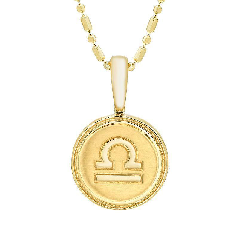 Its Personal 14k Gold Zodiac Libra Medallion Pendant Necklace, Womens Product Image