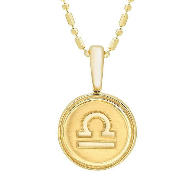 Its Personal 14k Gold Zodiac Libra Medallion Pendant Necklace, Womens Yellow Product Image