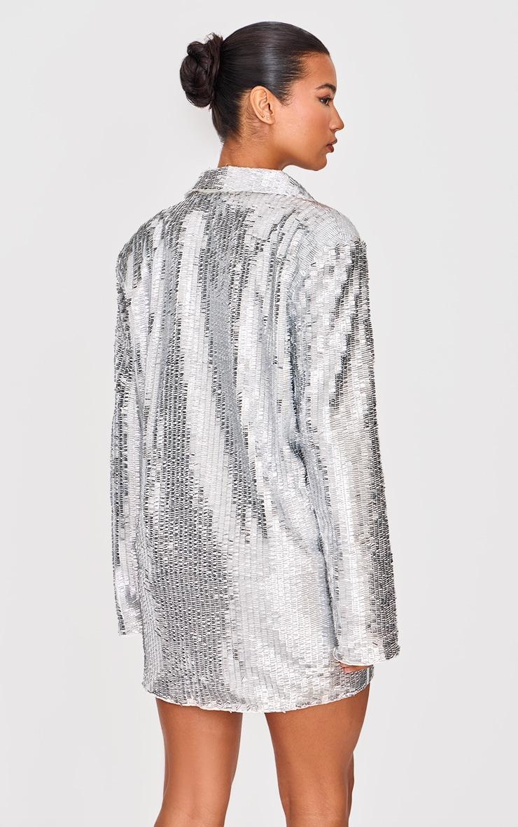 Silver Diamante Blazer Dress Product Image