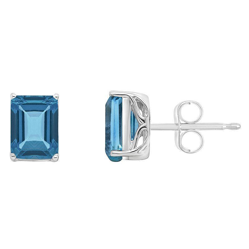 Blue Topaz (3-3/4 ct. t.w.) Stud Earrings in Sterling Silver Product Image