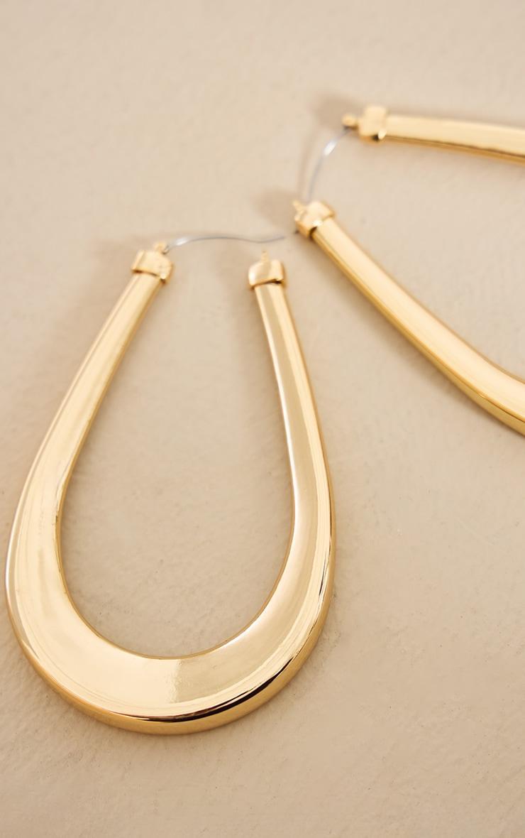 Gold Large Chunky Teardrop Statement Earrings Product Image