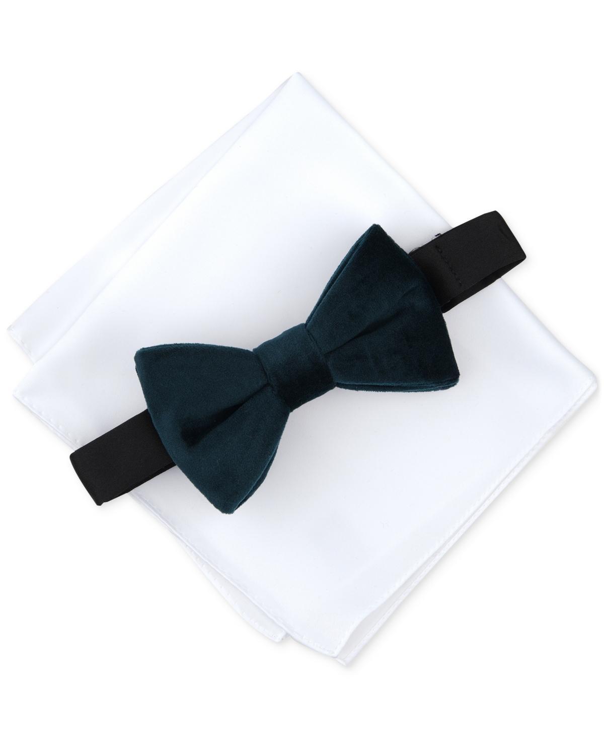 Alfani Mens Monroe Solid Bow Tie & Pocket Square Set, Created for Macys Product Image