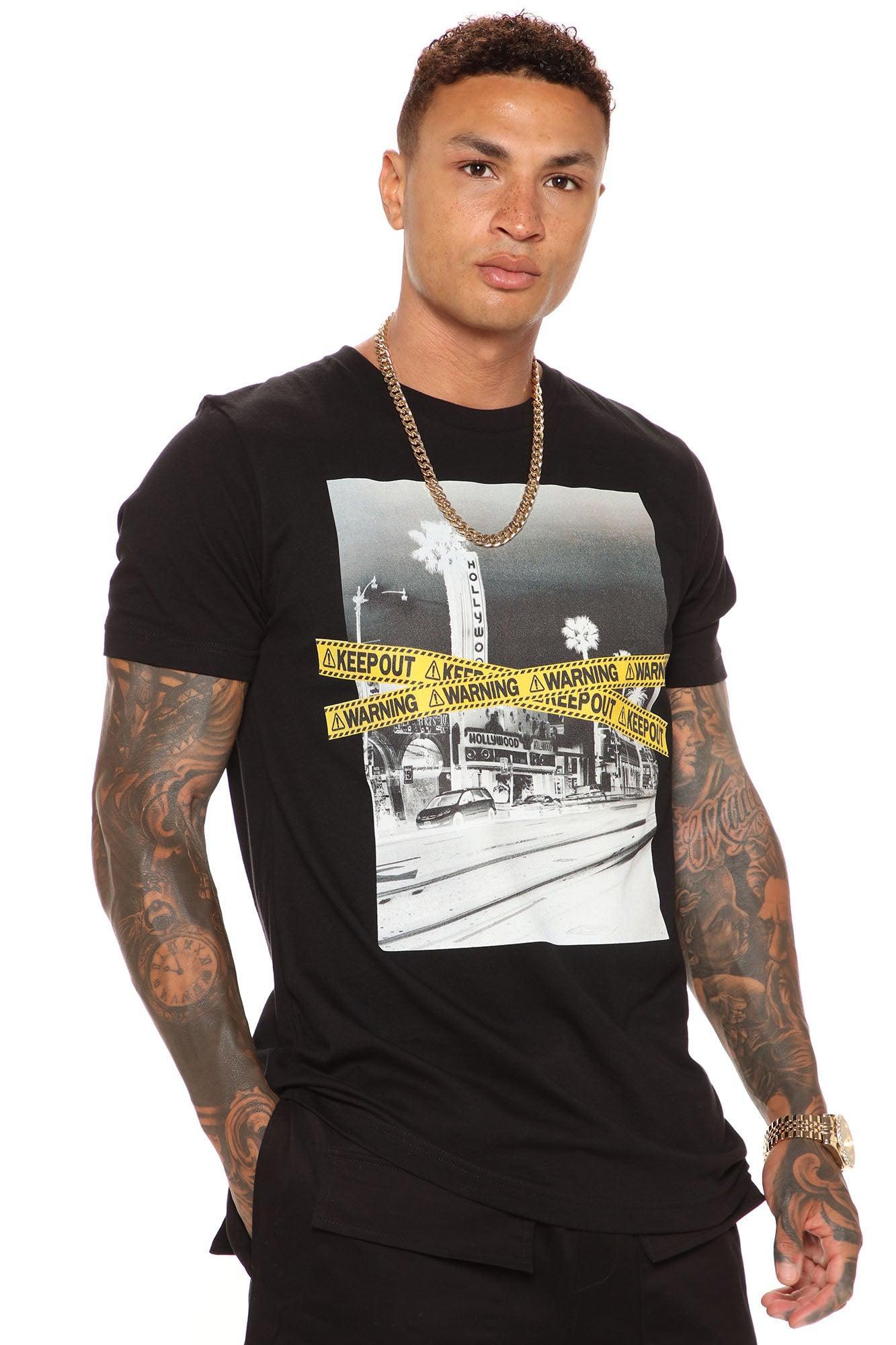 Warning Los Angeles Short Sleeve Tee - Black Product Image