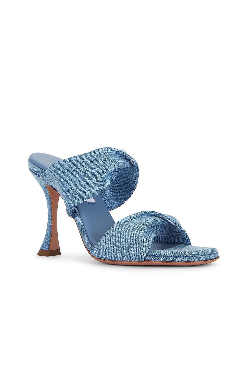 Aquazzura Twist 95 Sandal in Blue Product Image