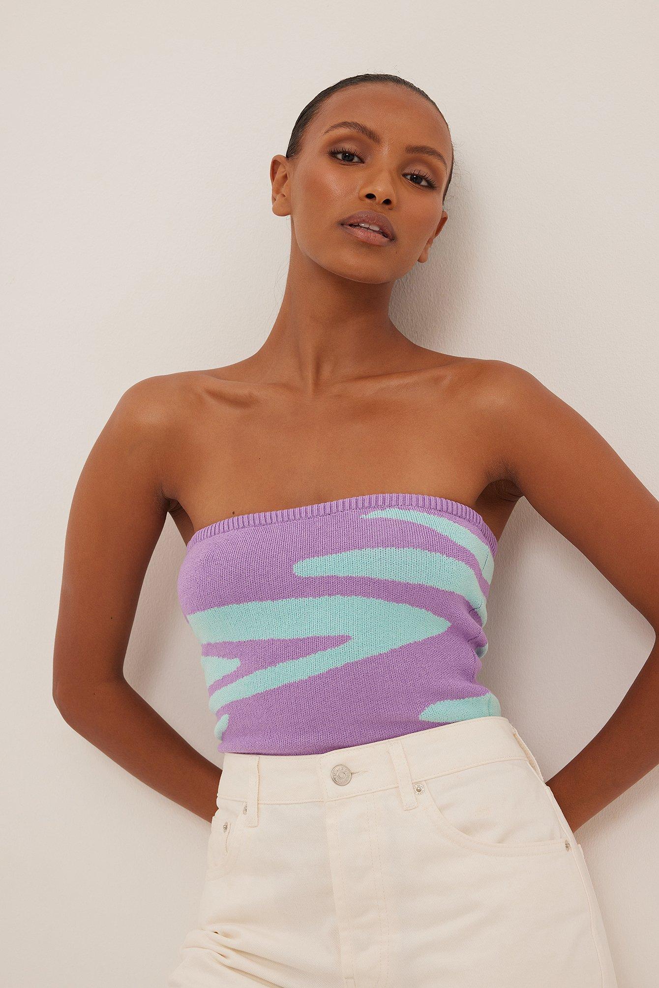 Knitted Pattern Tube Top Product Image