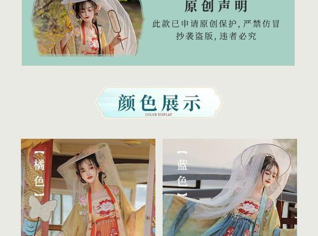 Set: Floral Embroidered Hanfu Maxi Dress + Long Light Jacket + Scarf + Fish Hanging Deco Product Image