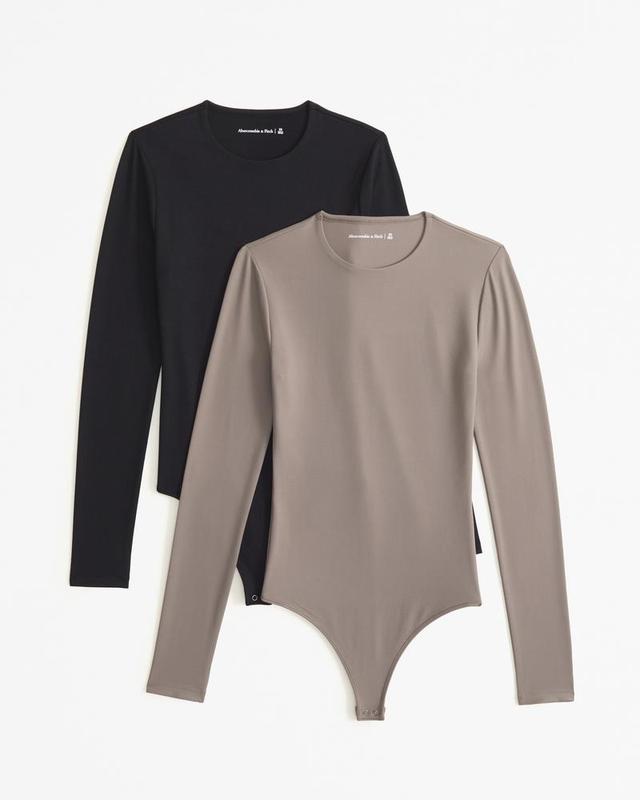 2-Pack Long-Sleeve Seamless Jersey Crew Bodysuits Product Image