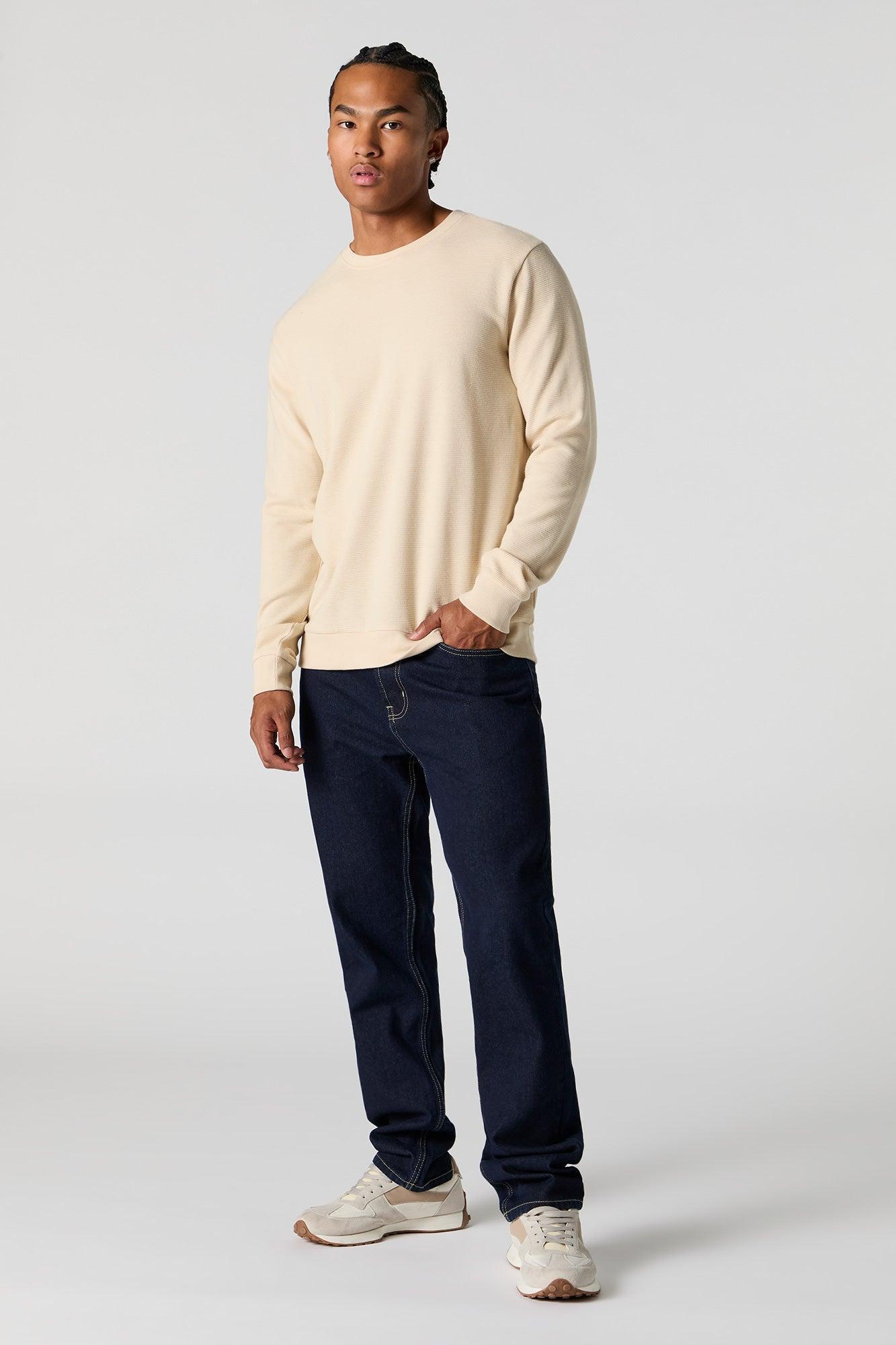 Ribbed Knit Long Sleeve Top Male Product Image