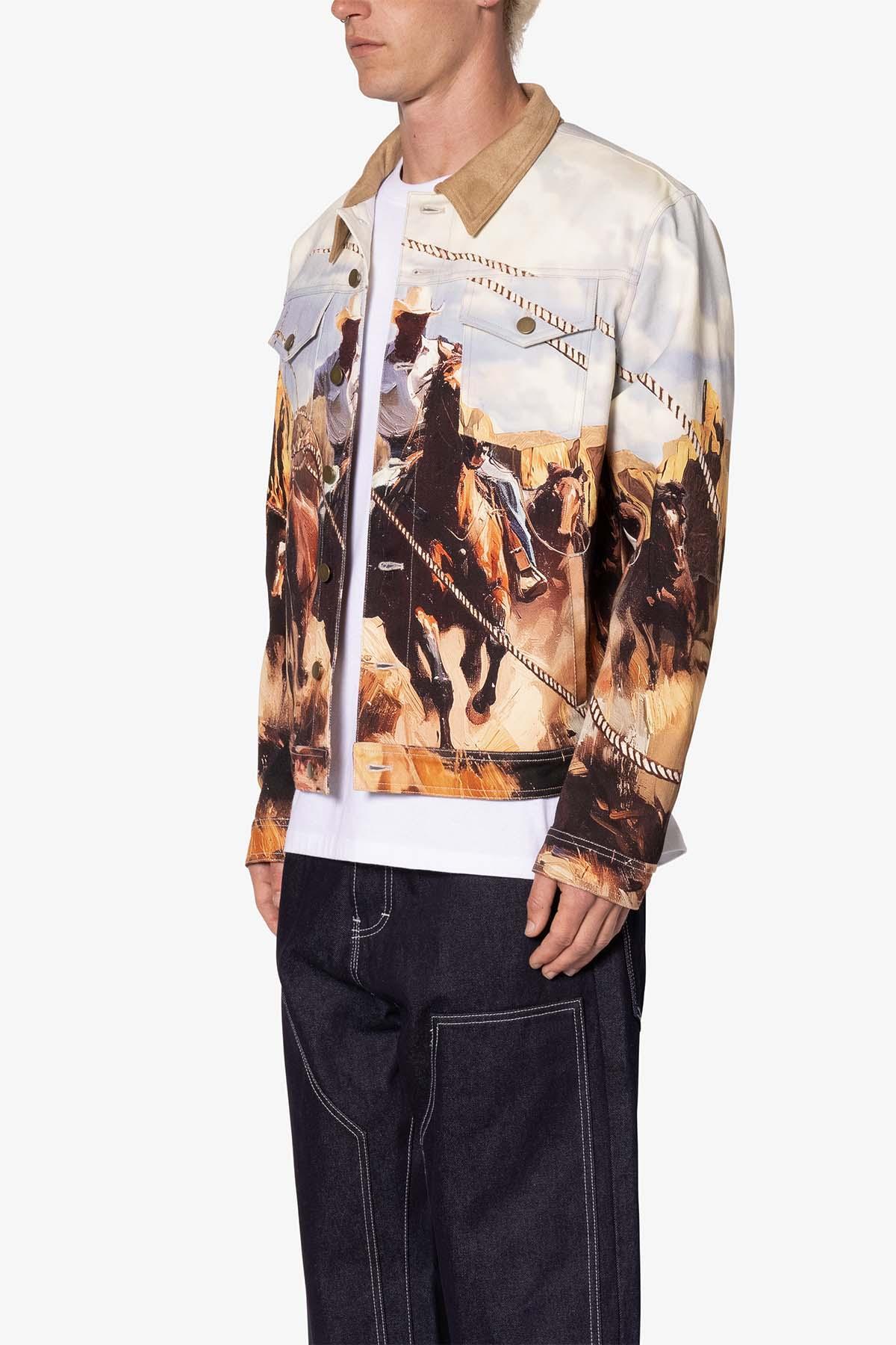 Cowboy Print Trucker Jacket - Multi Product Image