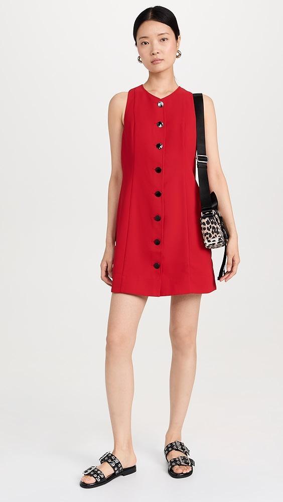 GANNI Red Twill Suiting Mini Dress | Shopbop Product Image