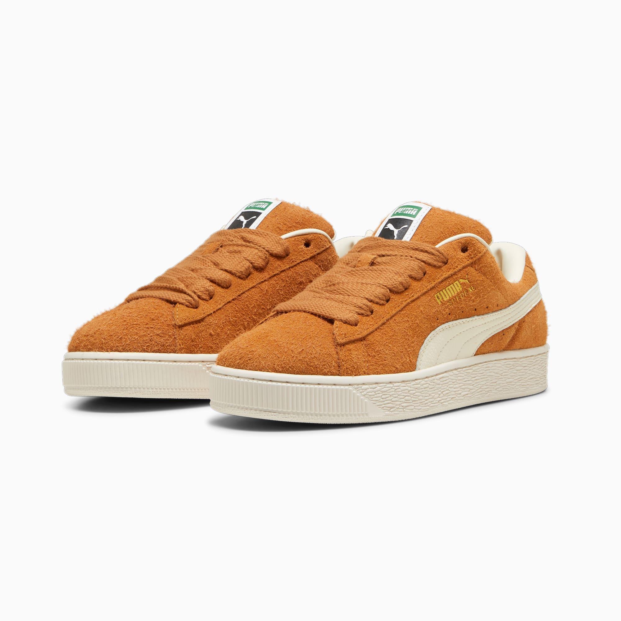 PUMA Suede XL Hairy Men's Sneakers in Caramel Latte/Frosted Ivory Product Image