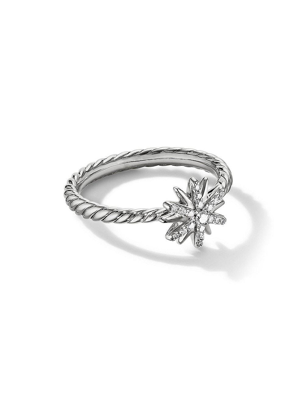 Womens Petite Starburst Ring with Pav Diamonds Product Image