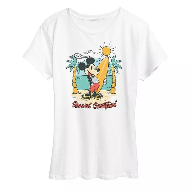 Disneys Mickey Mouse Womens Board Certified Graphic Tee Product Image