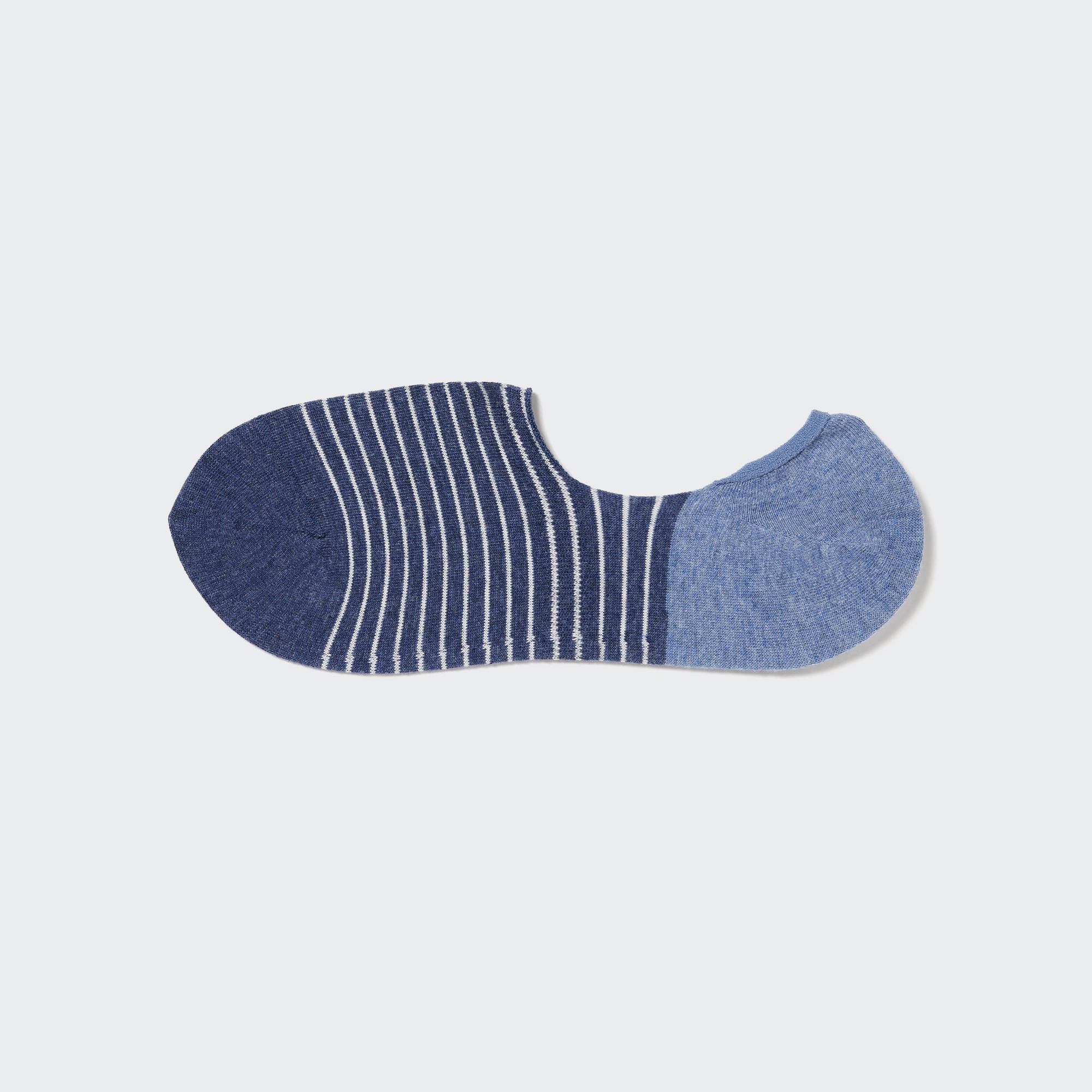 Mens Striped Low-Cut Socks with Deodorizing Blue US8-US11 UNIQLO US Product Image