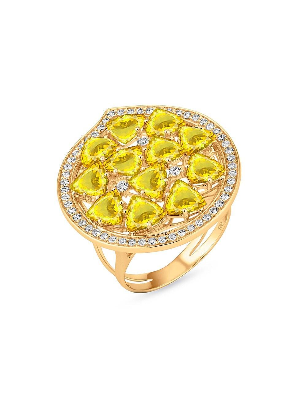 Womens Mirage 18K Rose Gold, Yellow Citrine & 0.37 TCW Diamond Ring Product Image