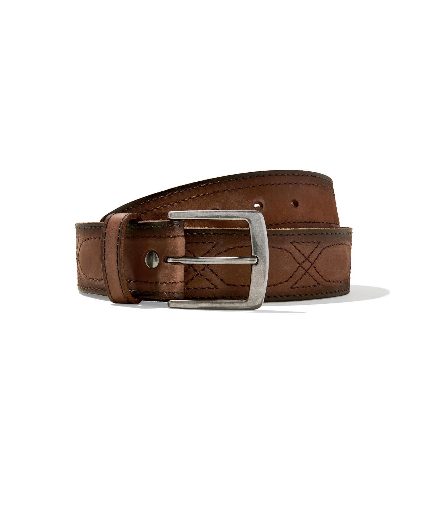 Men’s Stitched Belt in Milk Chocolate Product Image