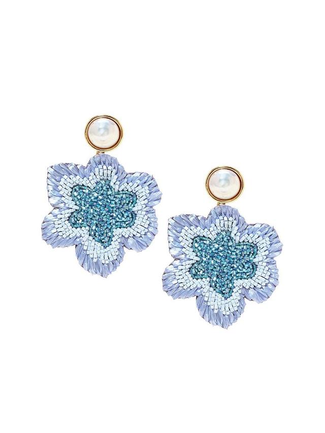 Womens Aamir 14K-Gold-Plated & Mixed-Media Flower Drop Earrings Product Image