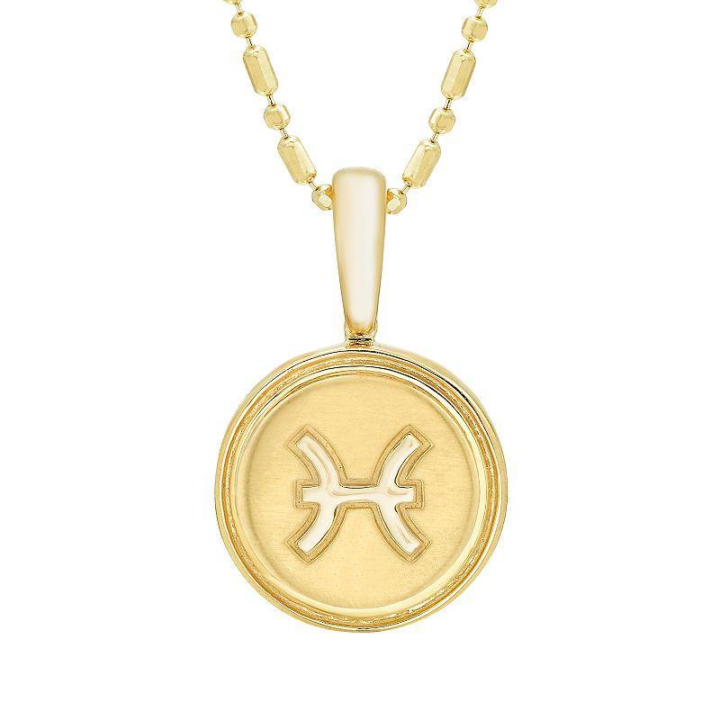 Its Personal 14k Gold Zodiac Pisces Medallion Pendant Necklace, Womens Product Image