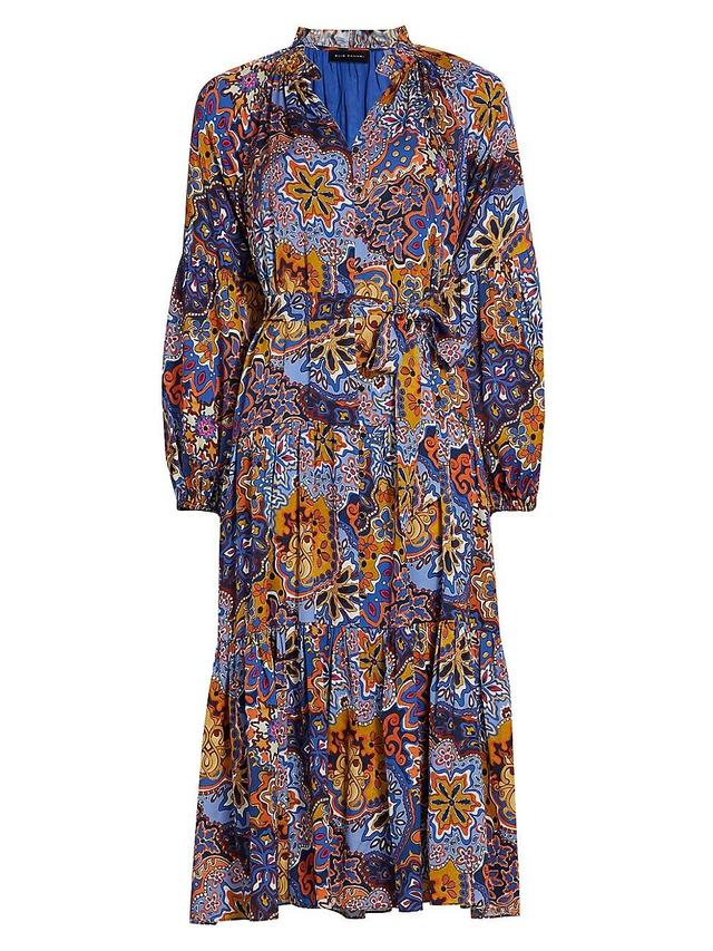 Womens The Sienna Paisley Silk Dress Product Image