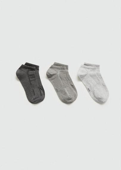 MANGO MAN - Pack of 3 plain cotton socks greyMen Product Image