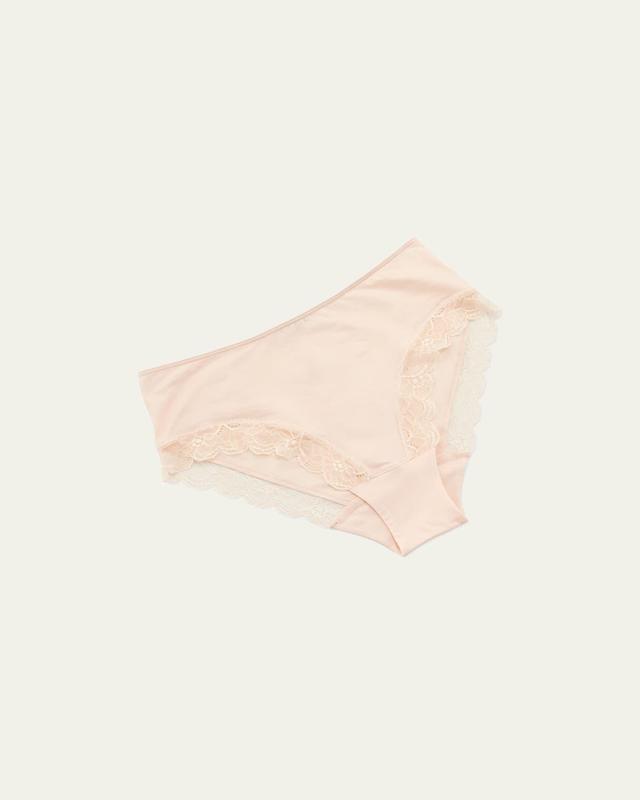 Womens Cotton Lace Hi-Cut Brief Product Image