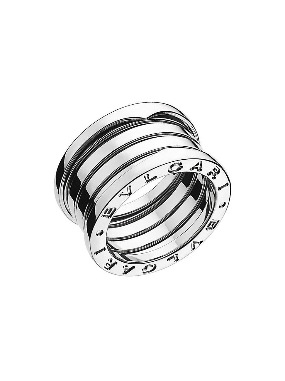 Womens B. zero1 18K White Gold 4-Band Ring Product Image