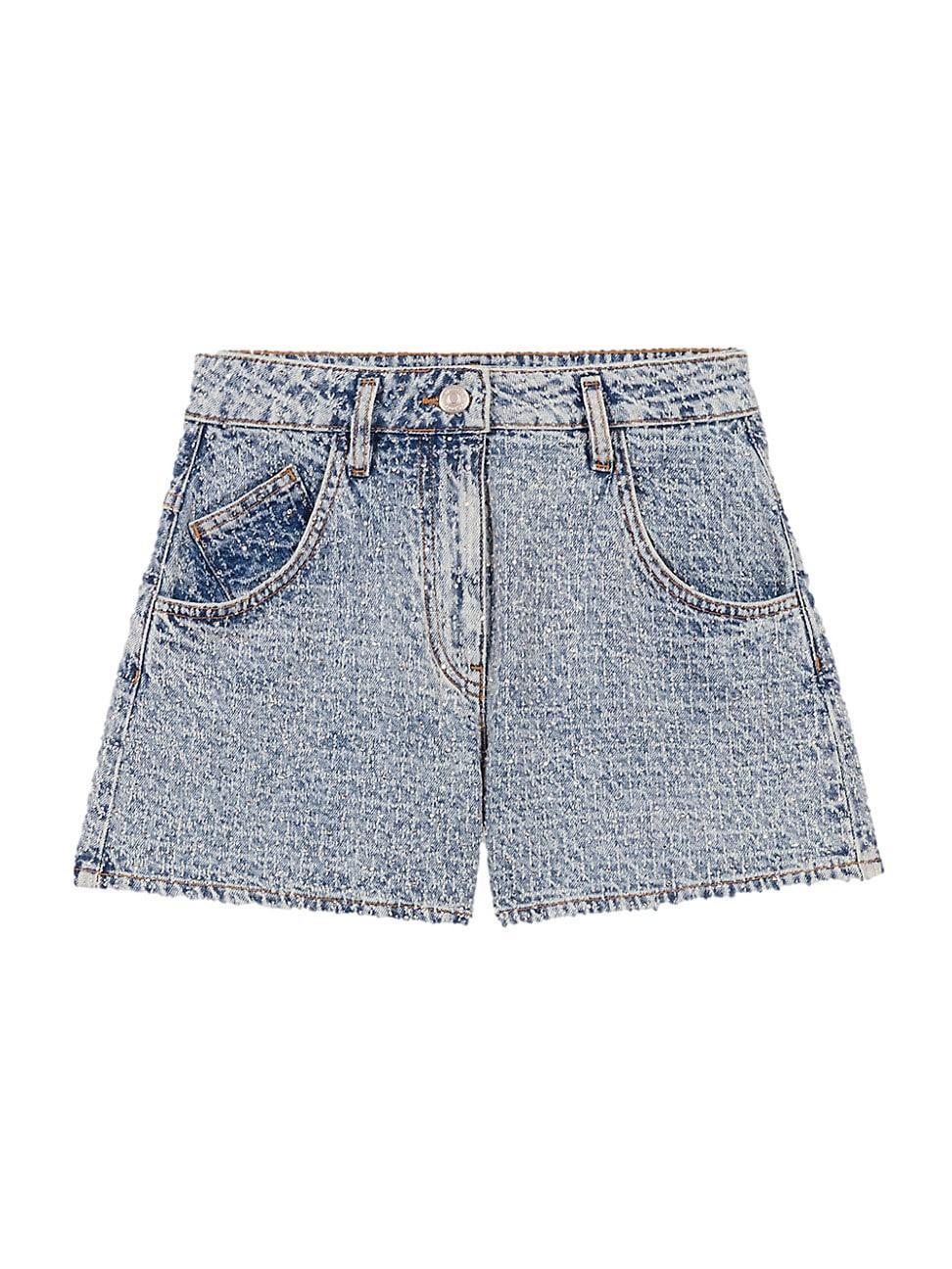 Maje Pokkus Embellished Denim Shorts Product Image