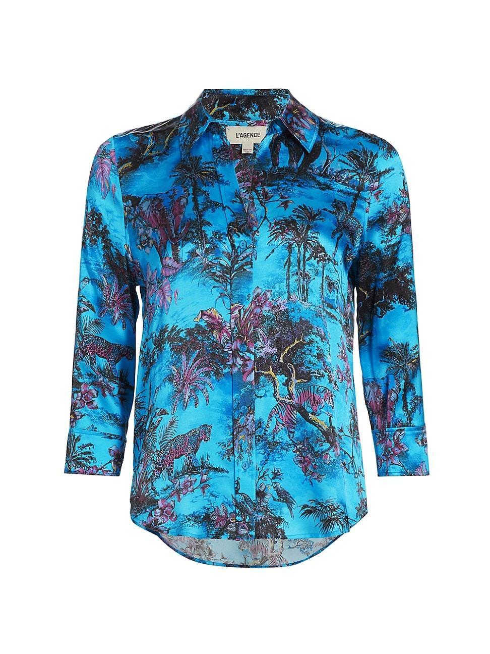 Womens Dani Printed Silk Blouse Product Image