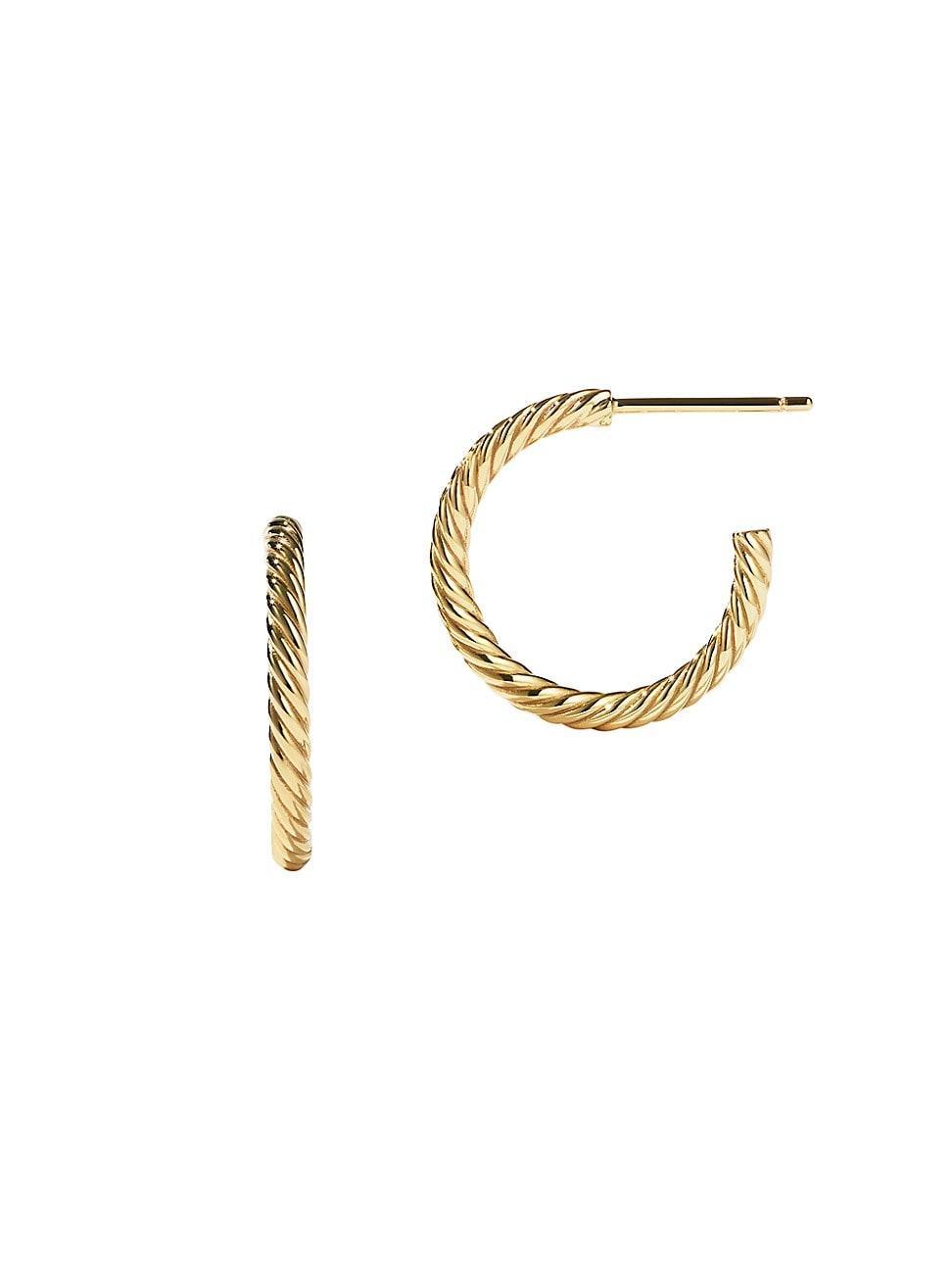 Womens Lucia Goldtone Sterling Silver Medium Rope Hoop Earrings Product Image