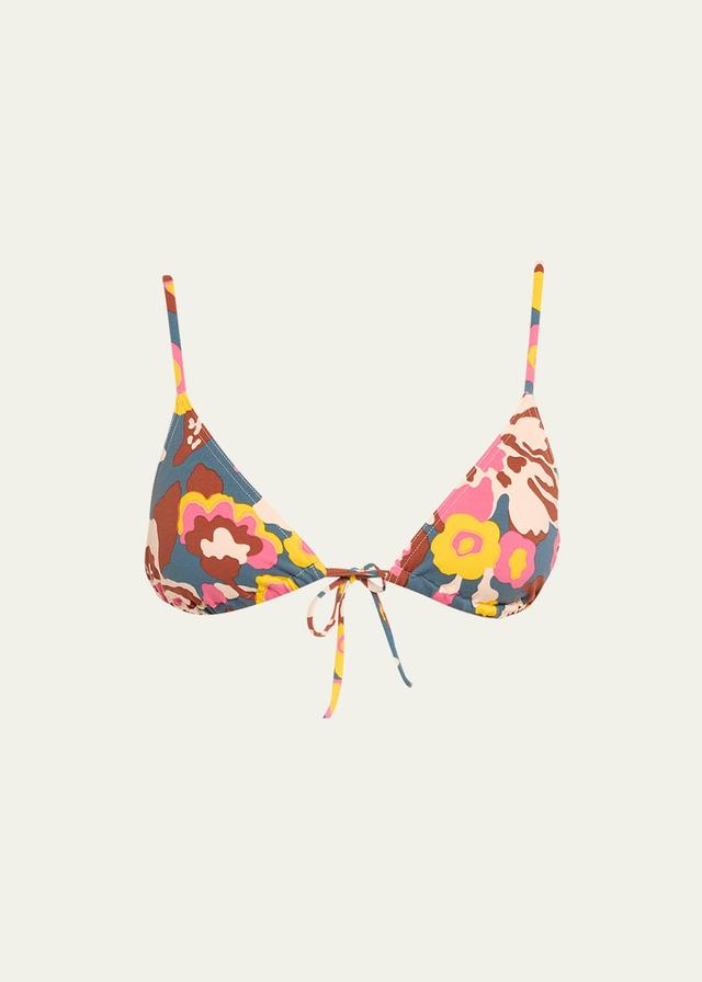 Flower Power Kiwi Triangle Bikini Top Product Image