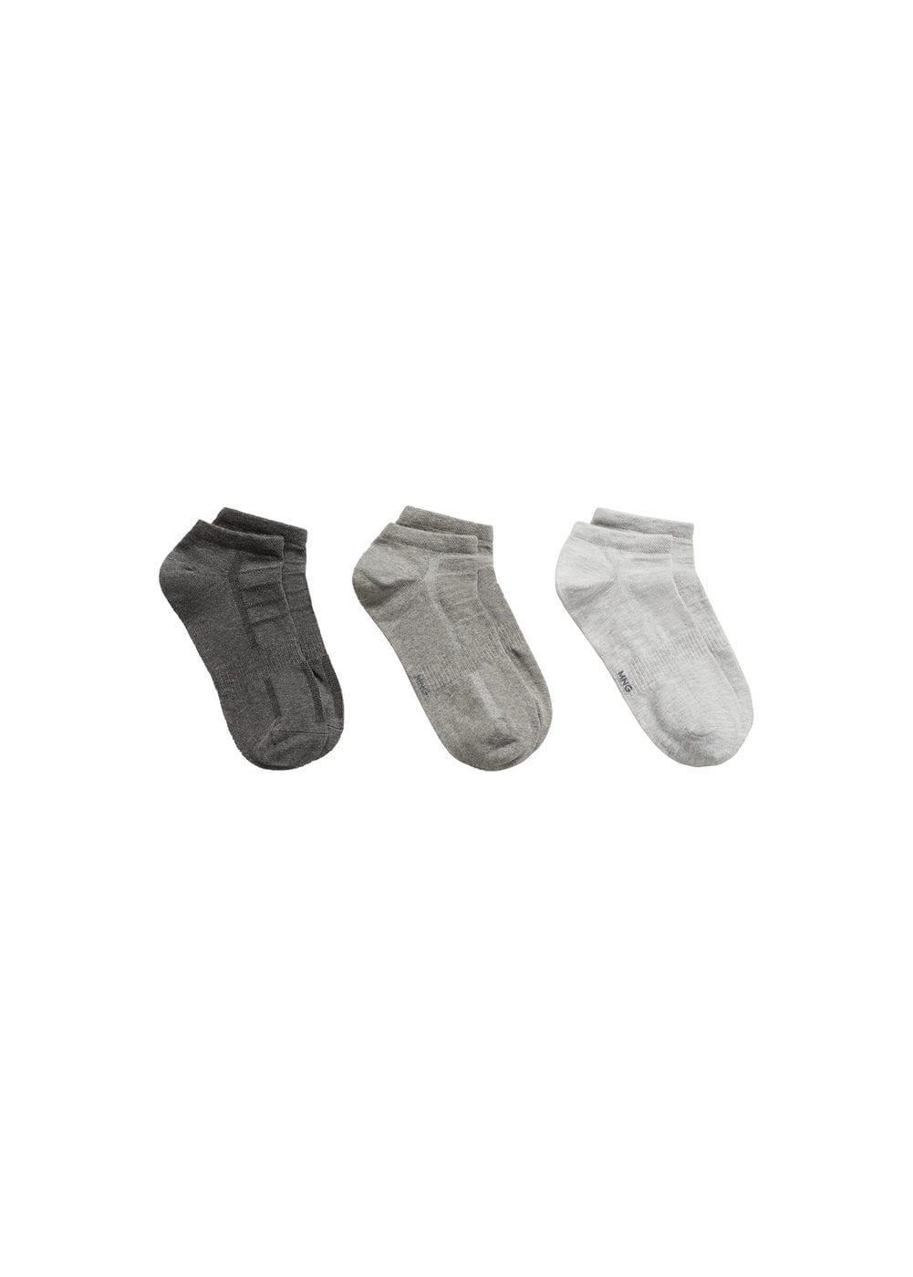 MANGO MAN - Pack of 3 plain cotton socks greyMen Product Image