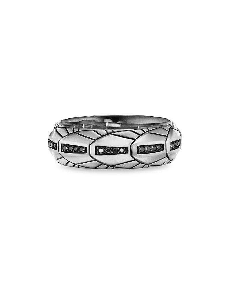 Mens Diamond & Sterling Silver Empire Band Ring Product Image